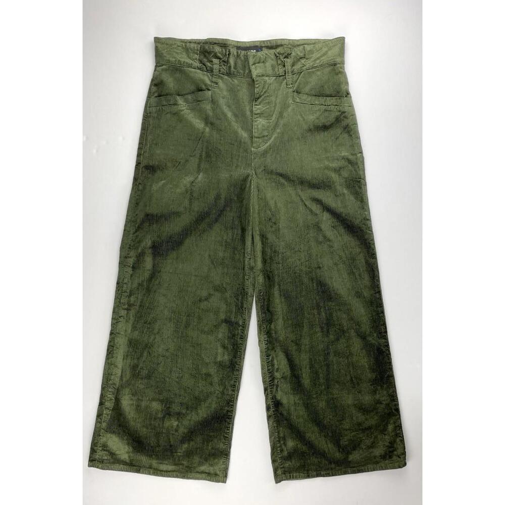 Anthropologie Paige Sutton Ultra High-Rise Corduroy Pants Olive Green Women's 28 - Picture 2 of 10